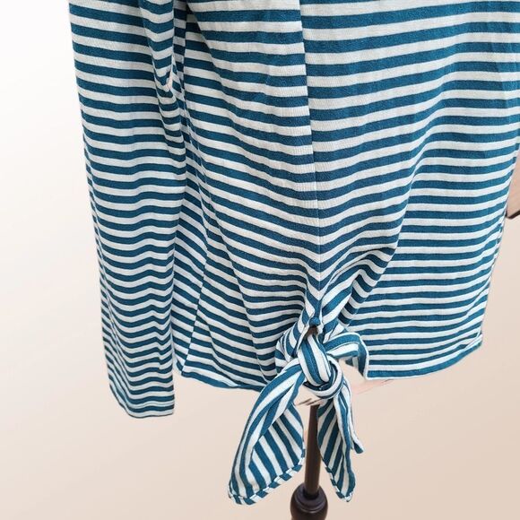T.la striped -580 top hip tie long sleeve‎ green Small - Picture 5 of 7